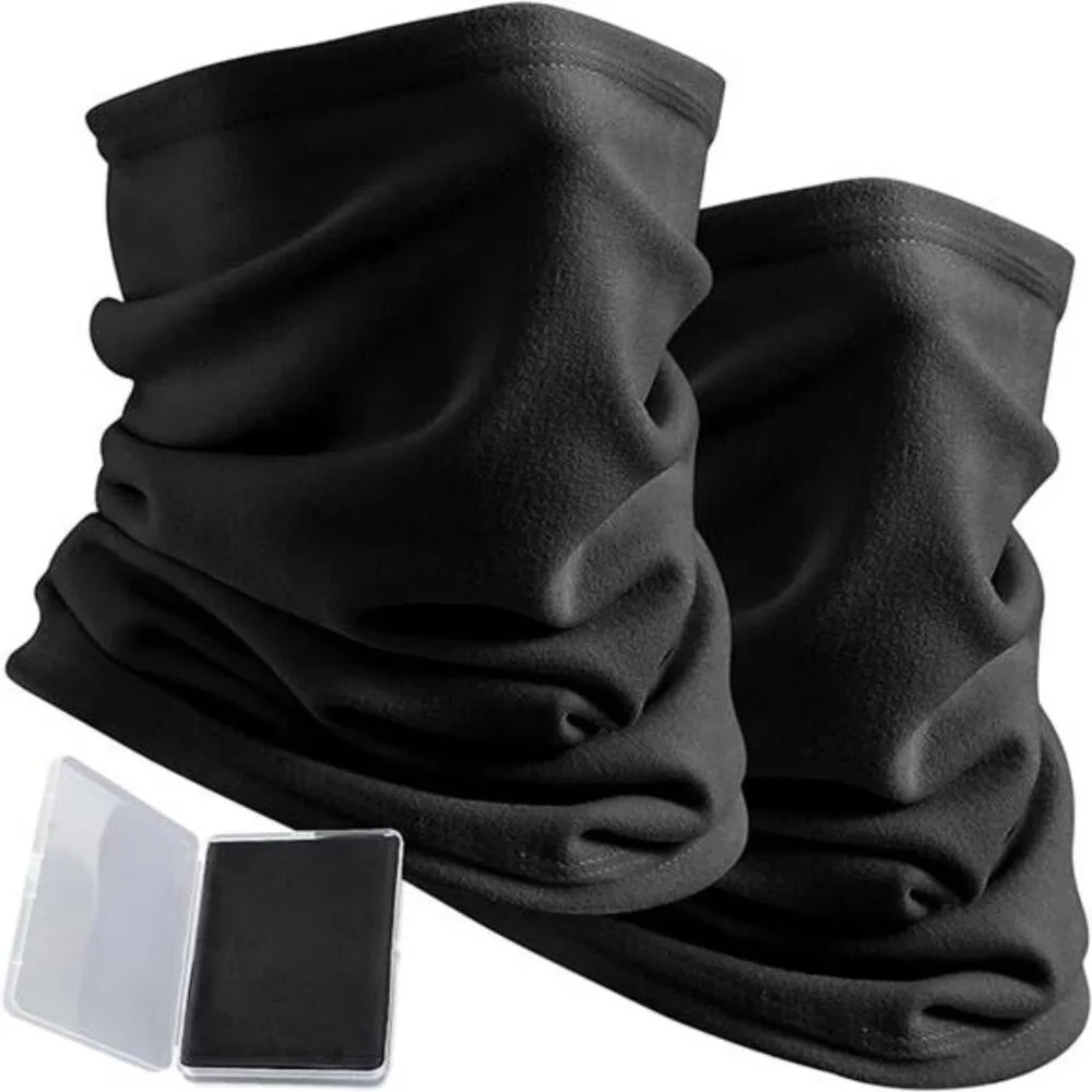 2 Pack Winter Neck Gaiter for Men & Women, Windproof Fleece Face Mask Cover